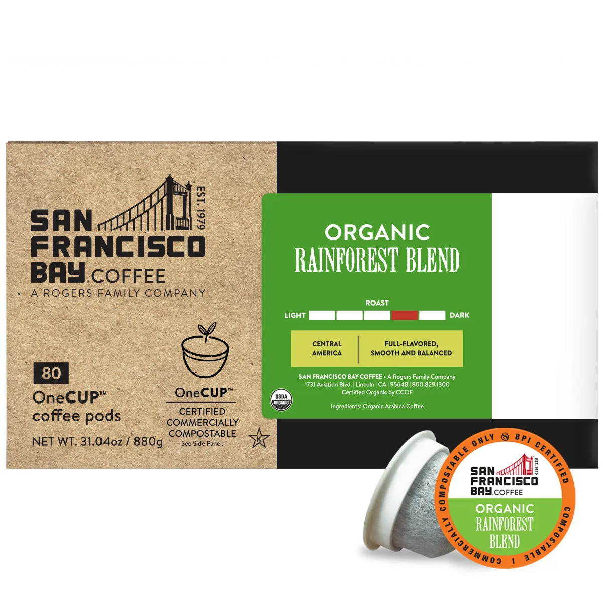 San Francisco Bay Organic Rainforest Blend Single Serve Coffee 80 Pack