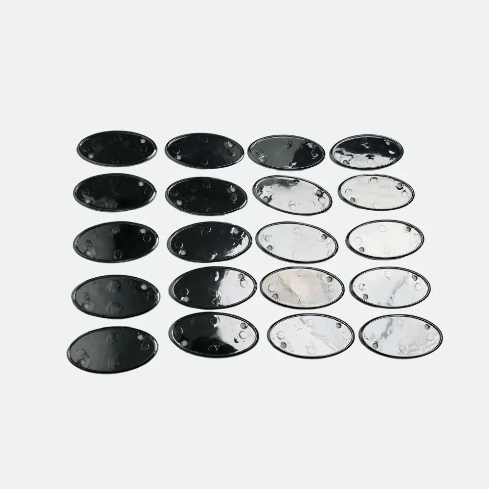 Silver Name Badge Holders - Oval - Pack of 20