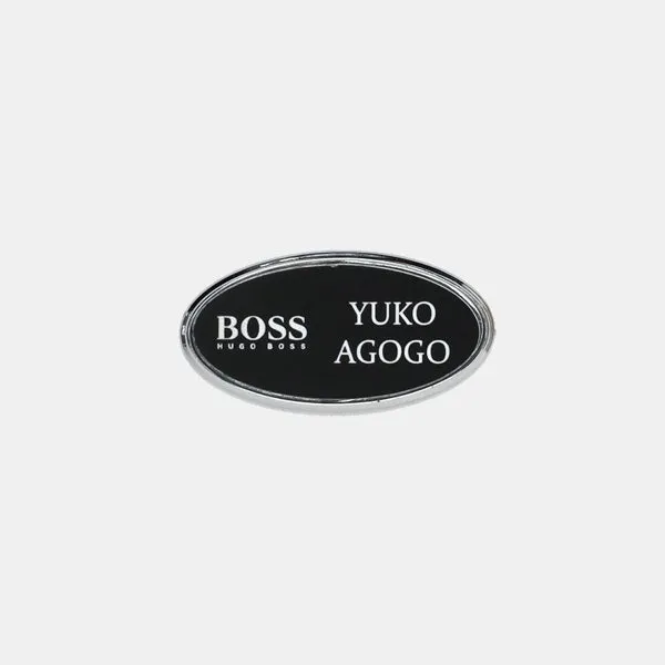 Silver Name Badge Holders - Oval - Pack of 20