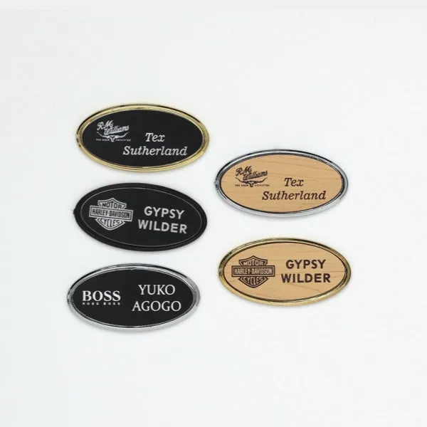 Silver Name Badge Holders - Oval - Pack of 20