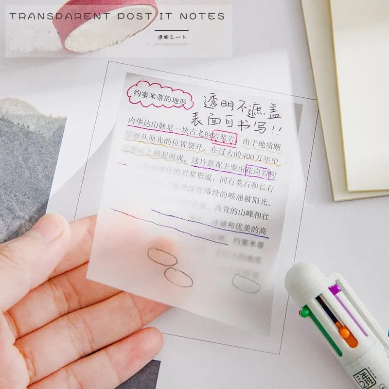 Transparent Sticky Notebook Waterproof Pet Tear Memo Pad