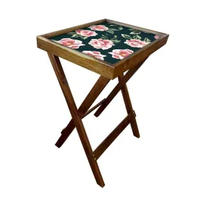 TV Trays Table Bar Snacks Serving Tables - Roses