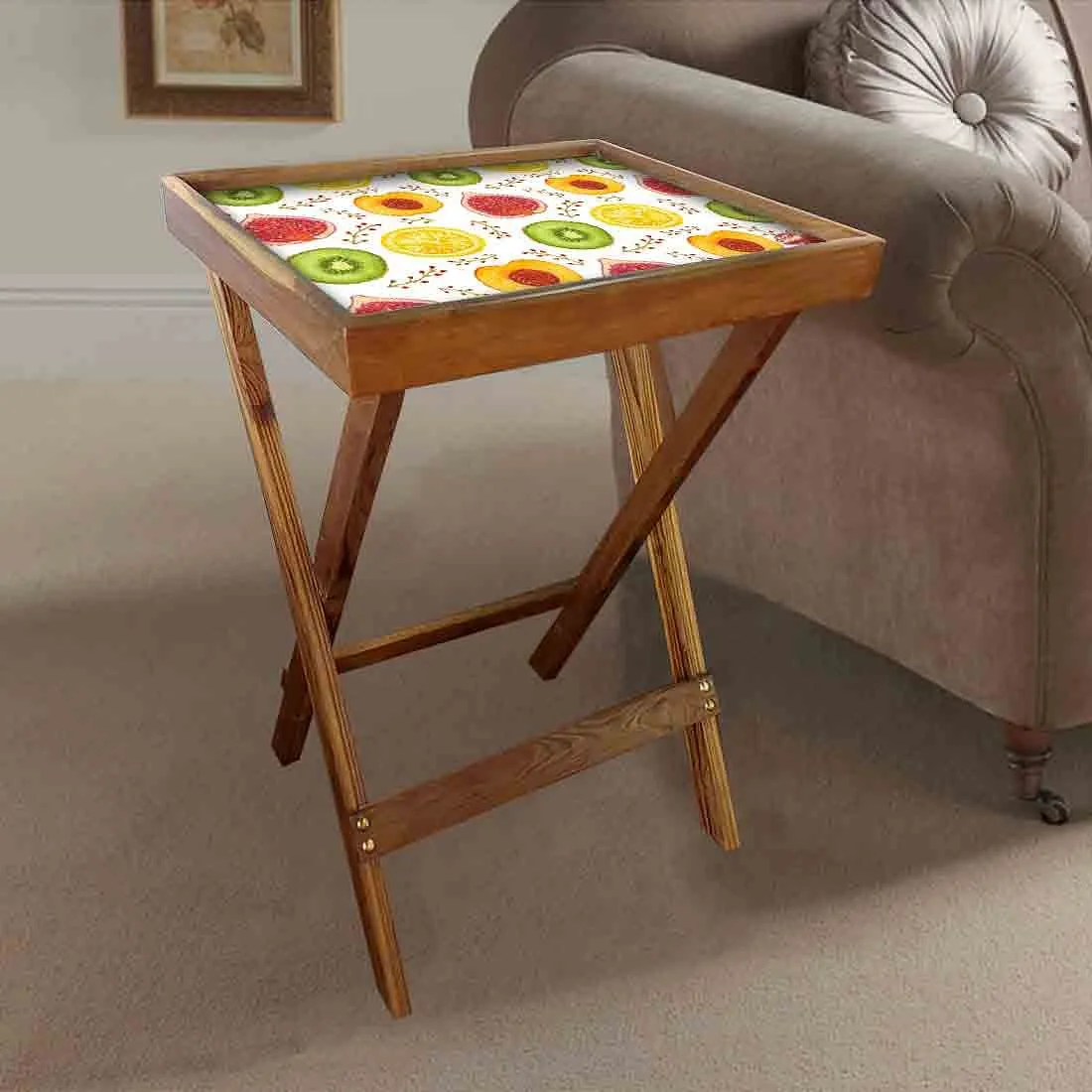 TV Trays With Stand for Kids Breakfast Serving Tables  - Fruits