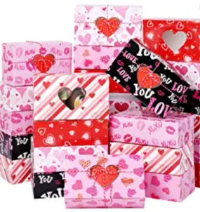 Valentine's Day Bakery Boxes with Heart Window Lrg - 36ct - Bulk