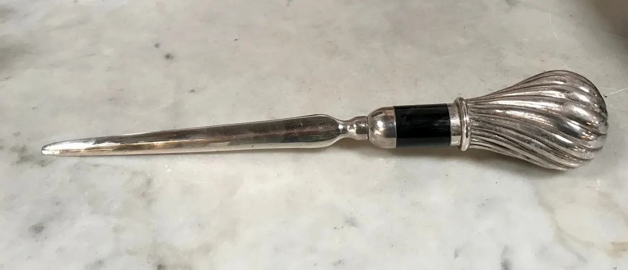 Vintage Sterling Silver Letter Opener Pattern Torchon. England ,1950s