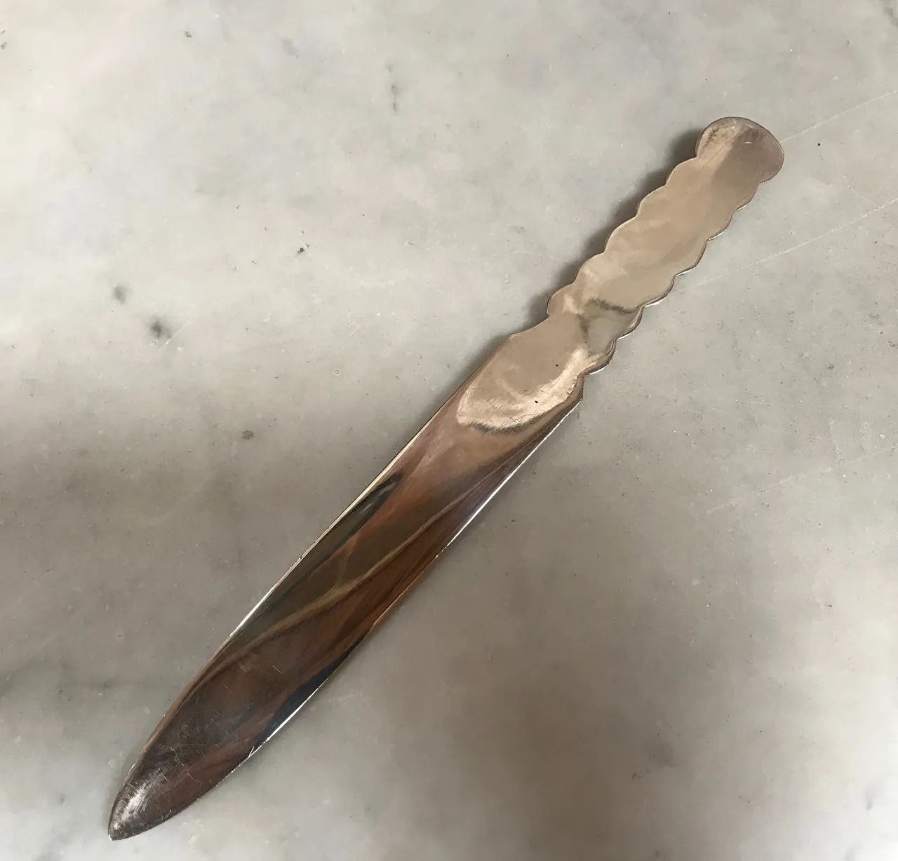 Vintage Sterling Silver Letter Opener Torchon, Italy, 1970s