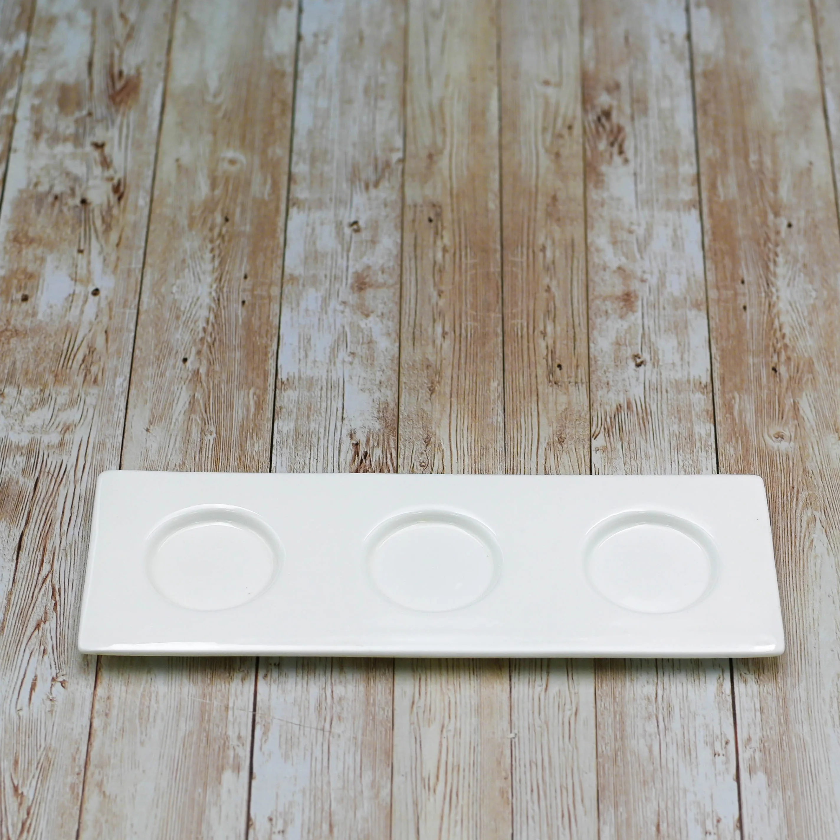 White Tray With Dish / Cup Holders 10" inch X 3.5" inch |