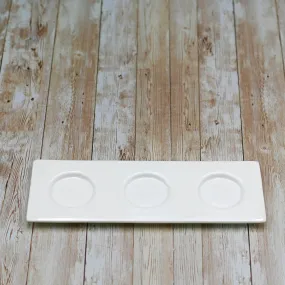 White Tray With Dish / Cup Holders 10" inch X 3.5" inch |