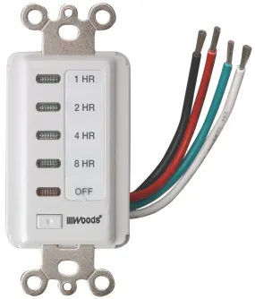 Woods 59013 Countdown Timer, 15 A, 120 V, 1800 W, 2, 4, 8, 12 hr Off Time Setting, White :CD 1: QUANTITY: 1