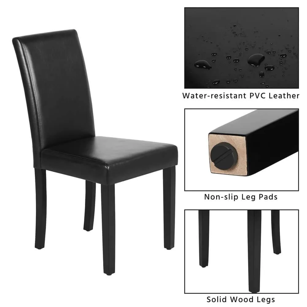 Yaheetech Dining Living Room PU Cushion Chairs 4pcs