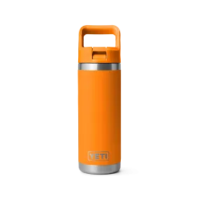 Yeti Rambler 18oz/532ml Bottle with Colour Match Straw Cap - King Crab Orange