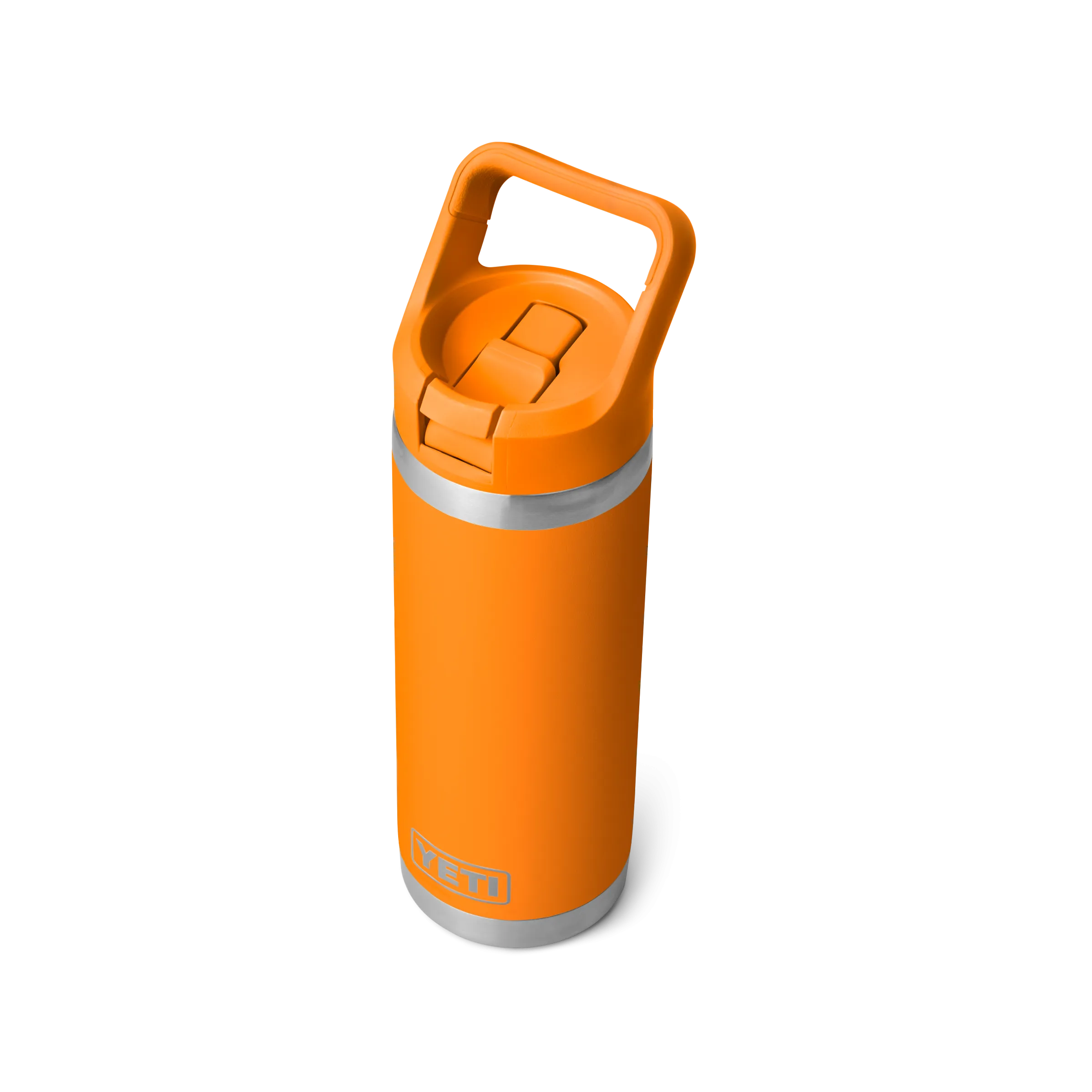 Yeti Rambler 18oz/532ml Bottle with Colour Match Straw Cap - King Crab Orange