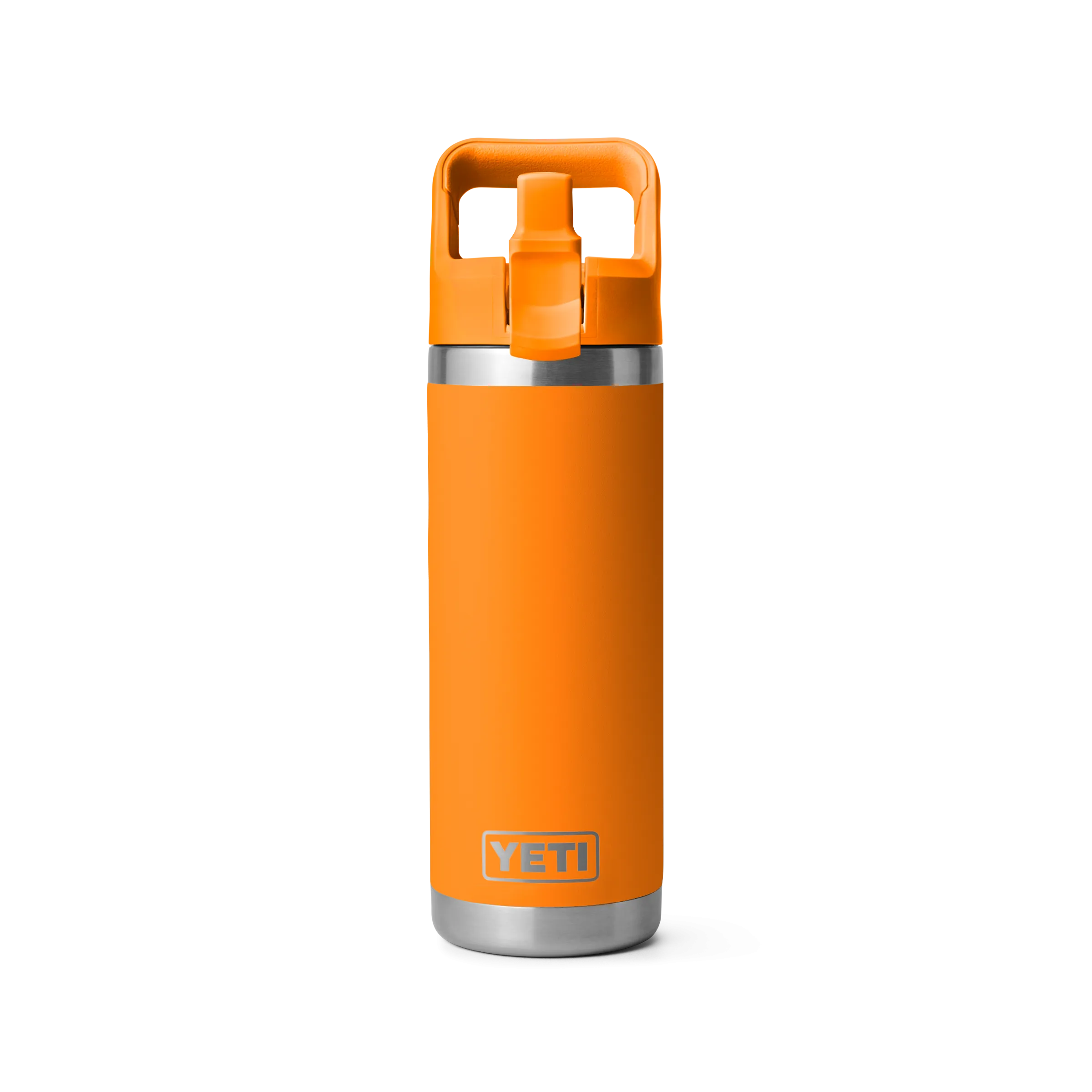 Yeti Rambler 18oz/532ml Bottle with Colour Match Straw Cap - King Crab Orange